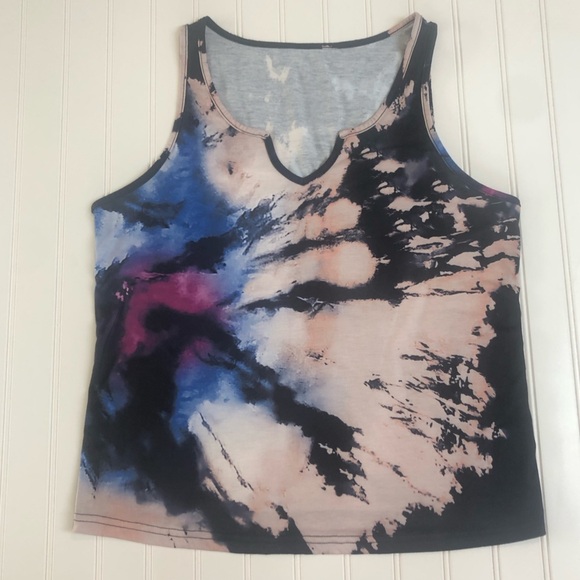 Shein Tie Die Tank Top - Picture 2 of 7